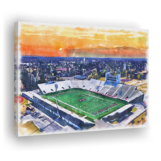 Oliver C Dawson Painting Stadium Watercolor, Orangeburg South Carolina, Sport Art, Gifts for him, Canvas Print Wall Art