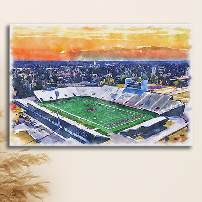 Oliver C Dawson Painting Stadium Watercolor, Orangeburg South Carolina, Sport Art, Gifts for him, Canvas Print Wall Art