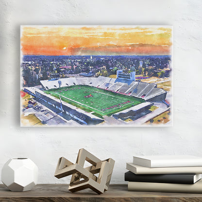 Oliver C Dawson Painting Stadium Watercolor, Orangeburg South Carolina, Sport Art, Gifts for him, Canvas Print Wall Art
