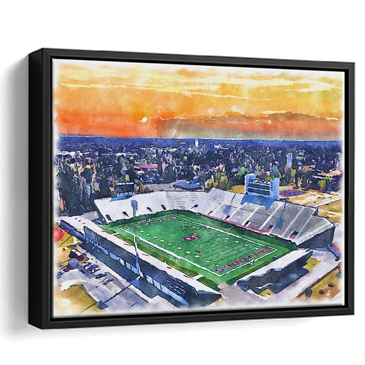 Oliver C Dawson Painting Stadium Watercolor, Orangeburg South Carolina, Sport Gift Art, Framed Canvas Print Wall Art
