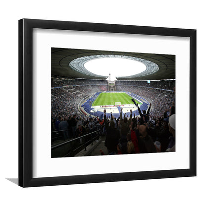Olympia Stadion Berlin, Stadium Canvas, Sport Art, Gift for him, White Border Framed Art Print Wall Decor