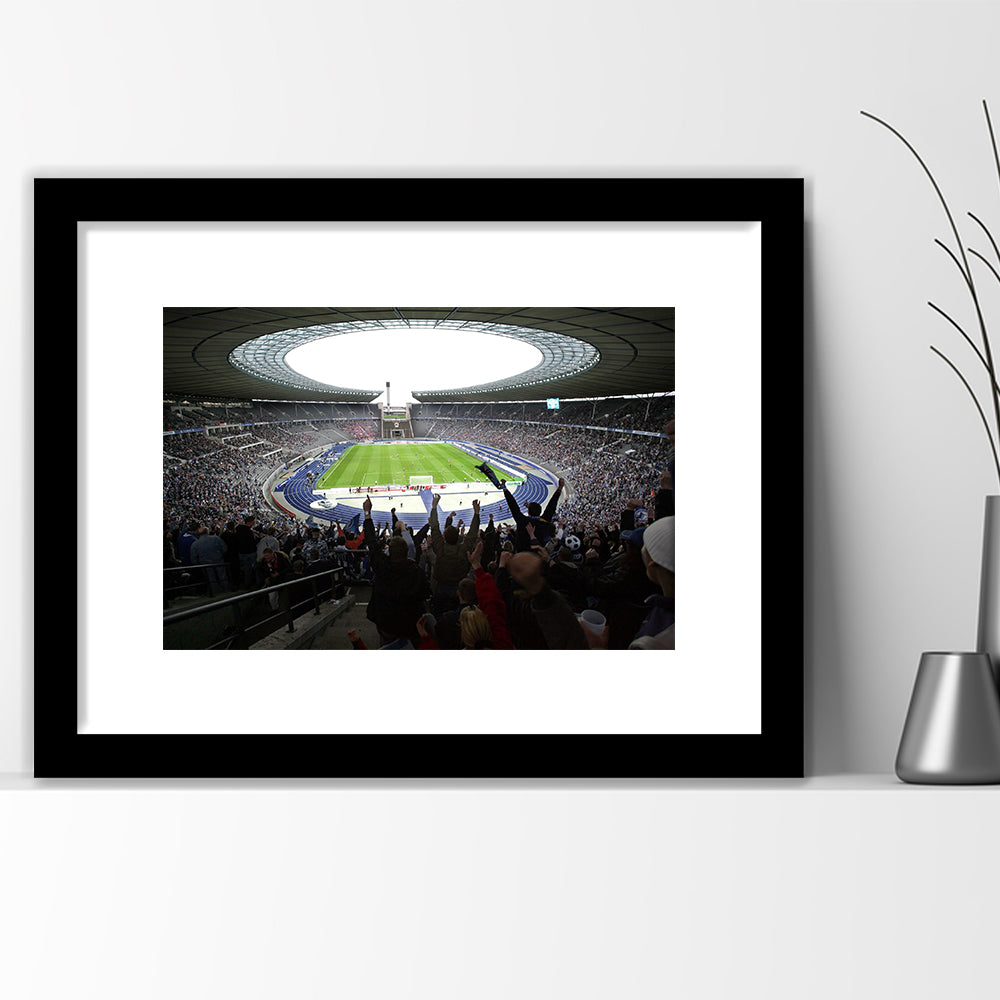 Olympia Stadion Berlin, Stadium Canvas, Sport Art, Gift for him, White Border Framed Art Print Wall Decor