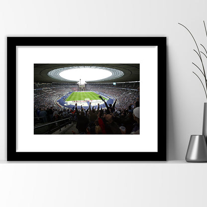 Olympia Stadion Berlin, Stadium Canvas, Sport Art, Gift for him, White Border Framed Art Print Wall Decor