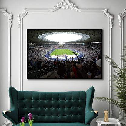 Olympia Stadion Berlin, Stadium Canvas, Sport Art, Gift for him, Framed Art Print Wall Decor, Picture Framed