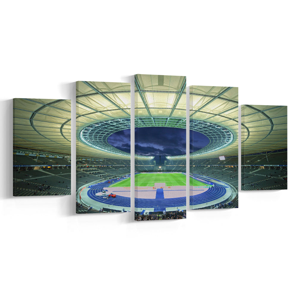 Olympiastadion Stadium in Berlin, Stadium Canvas, Sport Art, Fan Gifts, 5 Panel, Large Canvas, Canvas Print Wall Art
