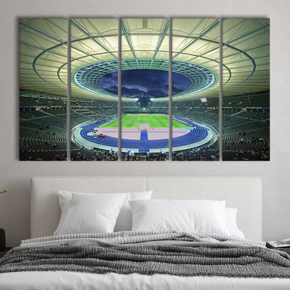 Olympiastadion Stadium in Berlin, Stadium Canvas, Fan Gifts, 5 Panel B, Extra Large Canvas, Canvas Print Wall Art