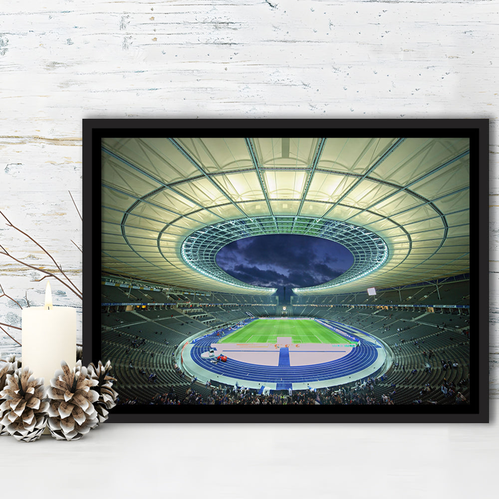 Olympiastadion Stadium in Berlin, Stadium Canvas, Sport Art, Fan Gifts, Framed Canvas Print Wall Art, Floating Frame