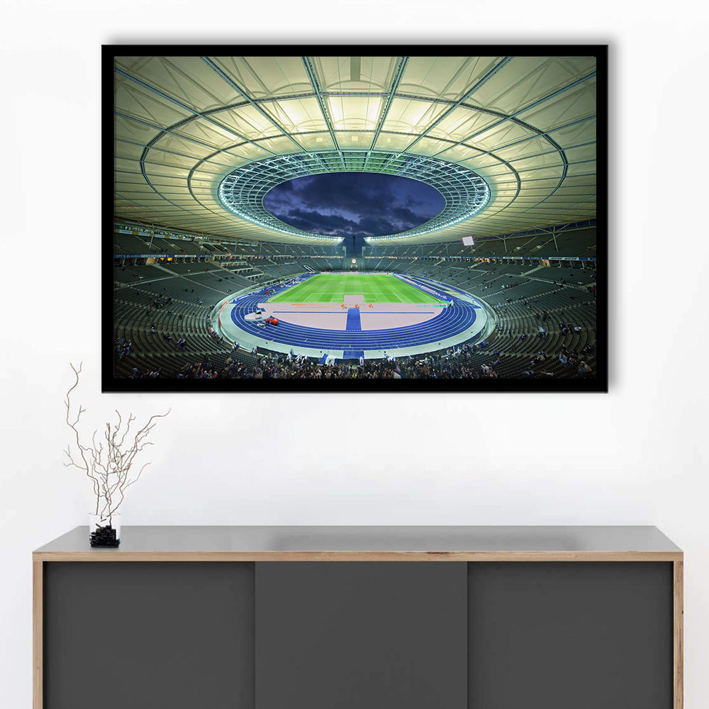 Olympiastadion Stadium in Berlin, Stadium Canvas, Sport Art, Fan Gifts, Framed Art Print Wall Decor, Picture Framed