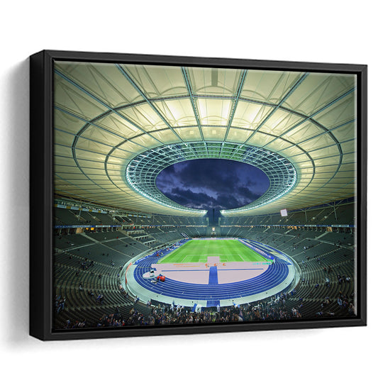Olympiastadion Stadium in Berlin, Stadium Canvas, Sport Art, Fan Gifts, Framed Canvas Print Wall Art, Floating Frame