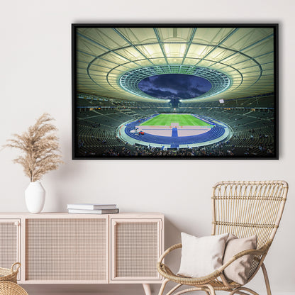 Olympiastadion Stadium in Berlin, Stadium Canvas, Sport Art, Fan Gifts, Framed Canvas Print Wall Art, Floating Frame