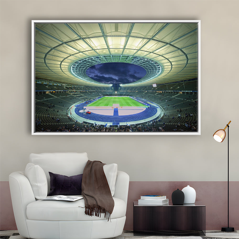 Olympiastadion Stadium in Berlin, Stadium Canvas, Sport Art, Fan Gifts, Framed Canvas Print Wall Art, Floating Frame