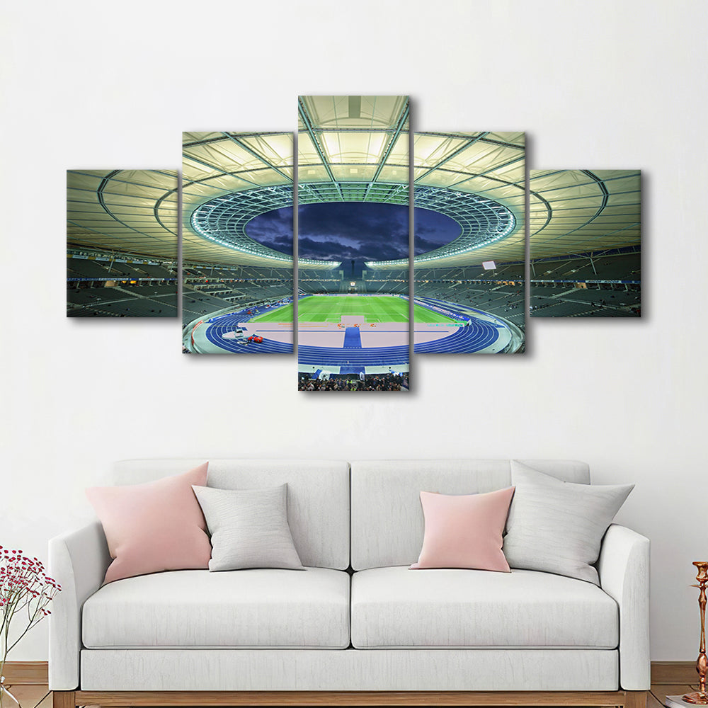Olympiastadion Stadium in Berlin, Stadium Canvas, Sport Art, Fan Gifts, 5 Panel, Large Canvas, Canvas Print Wall Art