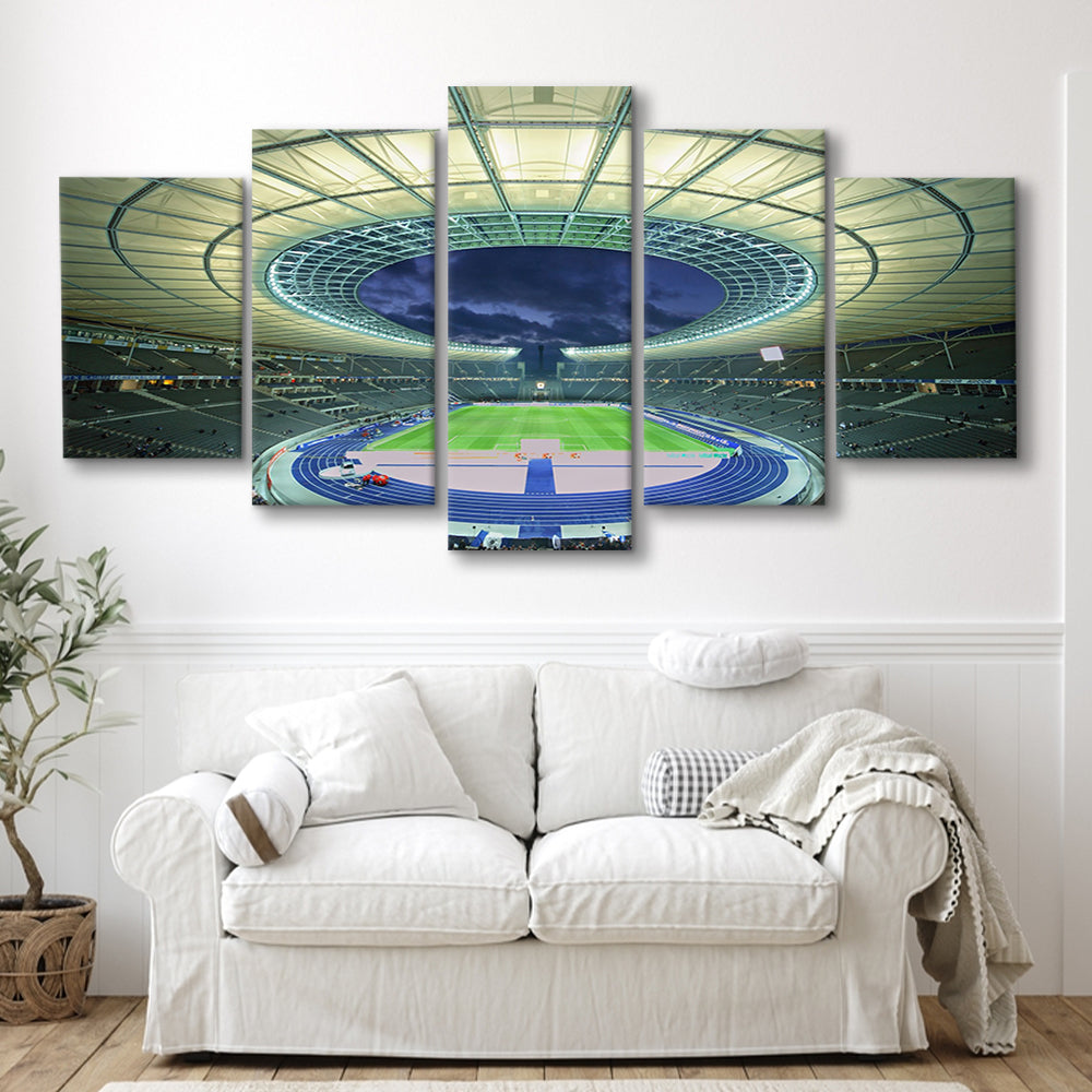 Olympiastadion Stadium in Berlin, Stadium Canvas, Sport Art, Fan Gifts, 5 Panel, Large Canvas, Canvas Print Wall Art
