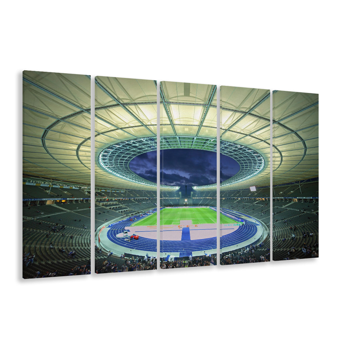 Olympiastadion Stadium in Berlin, Stadium Canvas, Fan Gifts, 5 Panel B, Extra Large Canvas, Canvas Print Wall Art