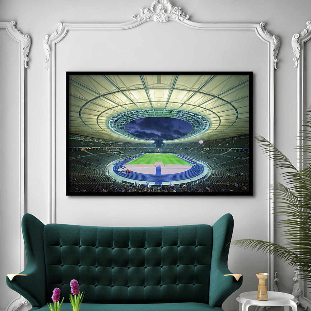 Olympiastadion Stadium in Berlin, Stadium Canvas, Sport Art, Fan Gifts, Framed Art Print Wall Decor, Picture Framed
