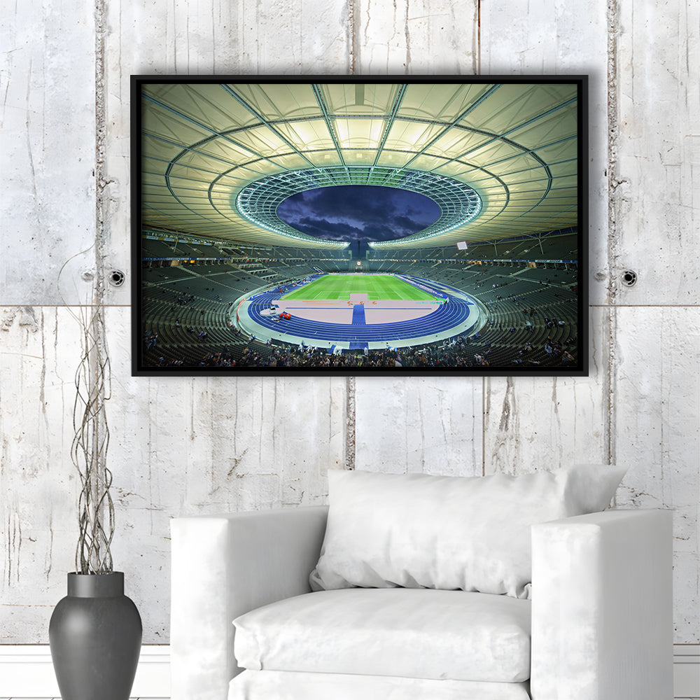 Olympiastadion Stadium in Berlin, Stadium Canvas, Sport Art, Fan Gifts, Framed Canvas Print Wall Art, Floating Frame