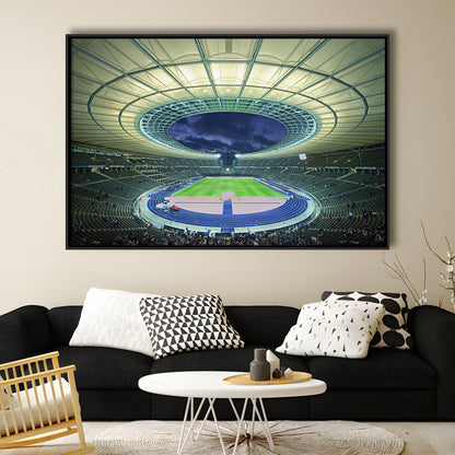 Olympiastadion Stadium in Berlin, Stadium Canvas, Sport Art, Fan Gifts, Framed Canvas Print Wall Art, Floating Frame
