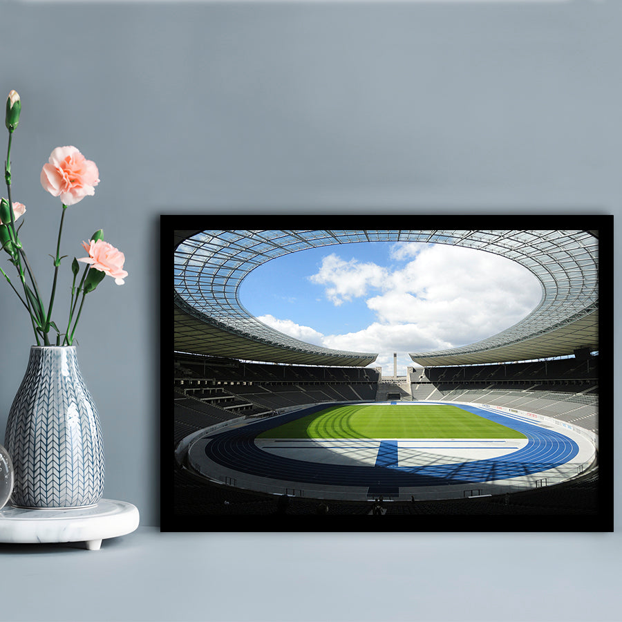 Olympiastadion Stadium in Berlin, Stadium Canvas, Sport Art, Gift for him, Framed Art Print Wall Decor, Picture Framed