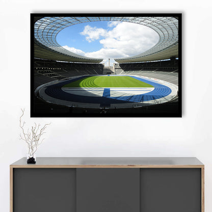 Olympiastadion Stadium in Berlin, Stadium Canvas, Sport Art, Gift for him, Framed Art Print Wall Decor, Picture Framed