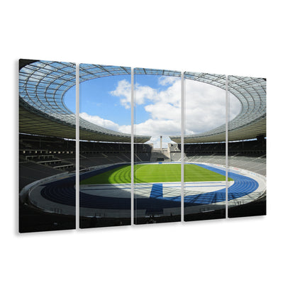 Olympiastadion Stadium in Berlin, Stadium Canvas, Sport Art, 5 Panel B, Extra Large Canvas, Canvas Print Wall Art