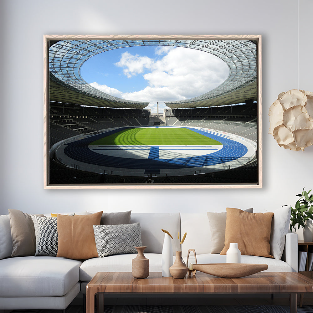 Olympiastadion Stadium in Berlin, Stadium Canvas, Sport Art, Framed Canvas Print Wall Art, Floating Frame