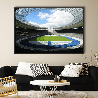 Olympiastadion Stadium in Berlin, Stadium Canvas, Sport Art, Framed Canvas Print Wall Art, Floating Frame
