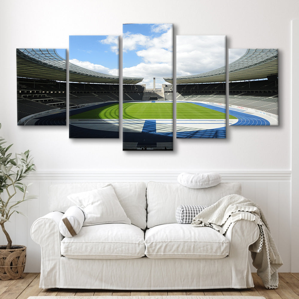 Olympiastadion Stadium in Berlin, Stadium Canvas, Sport Art, Gift for him, 5 Panel, Large Canvas, Canvas Print Wall Art