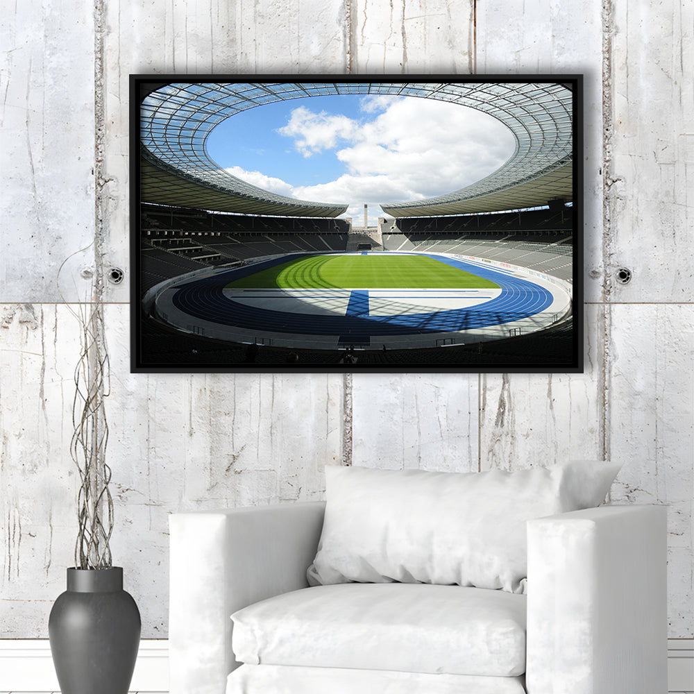 Olympiastadion Stadium in Berlin, Stadium Canvas, Sport Art, Framed Canvas Print Wall Art, Floating Frame