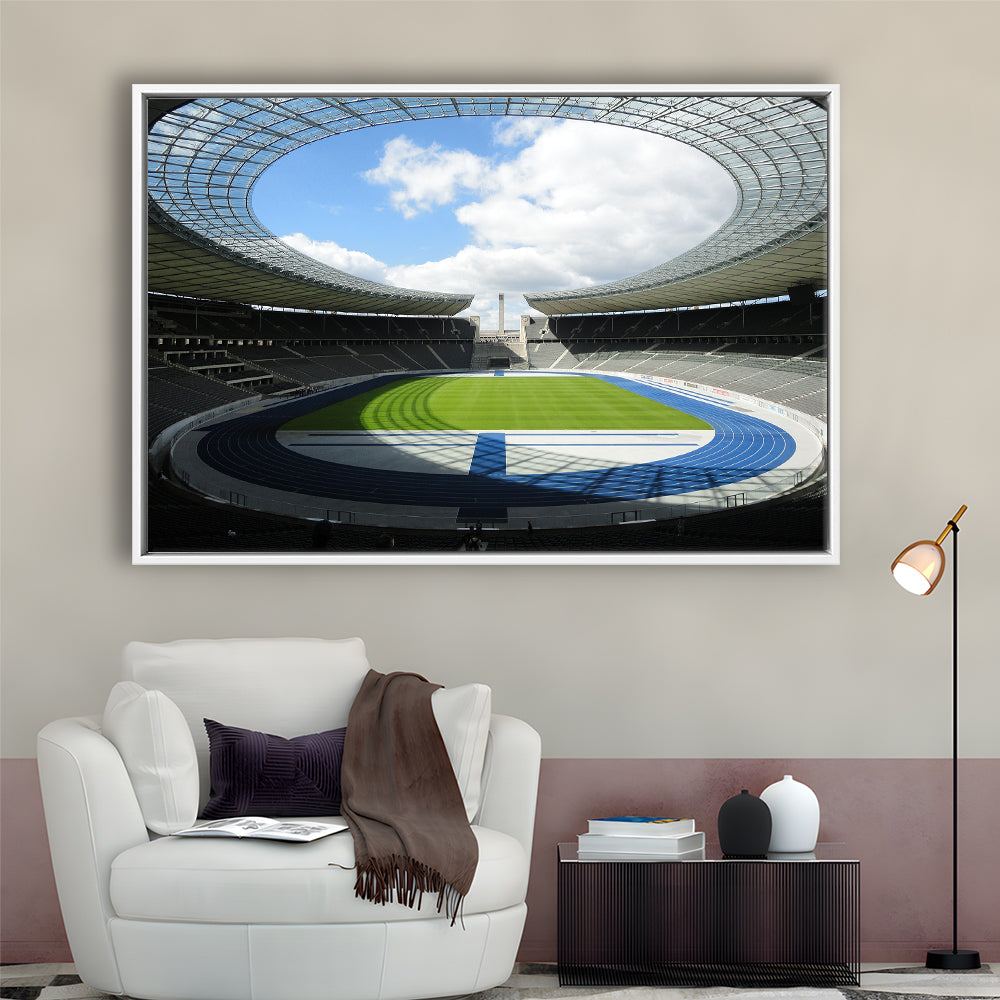 Olympiastadion Stadium in Berlin, Stadium Canvas, Sport Art, Framed Canvas Print Wall Art, Floating Frame