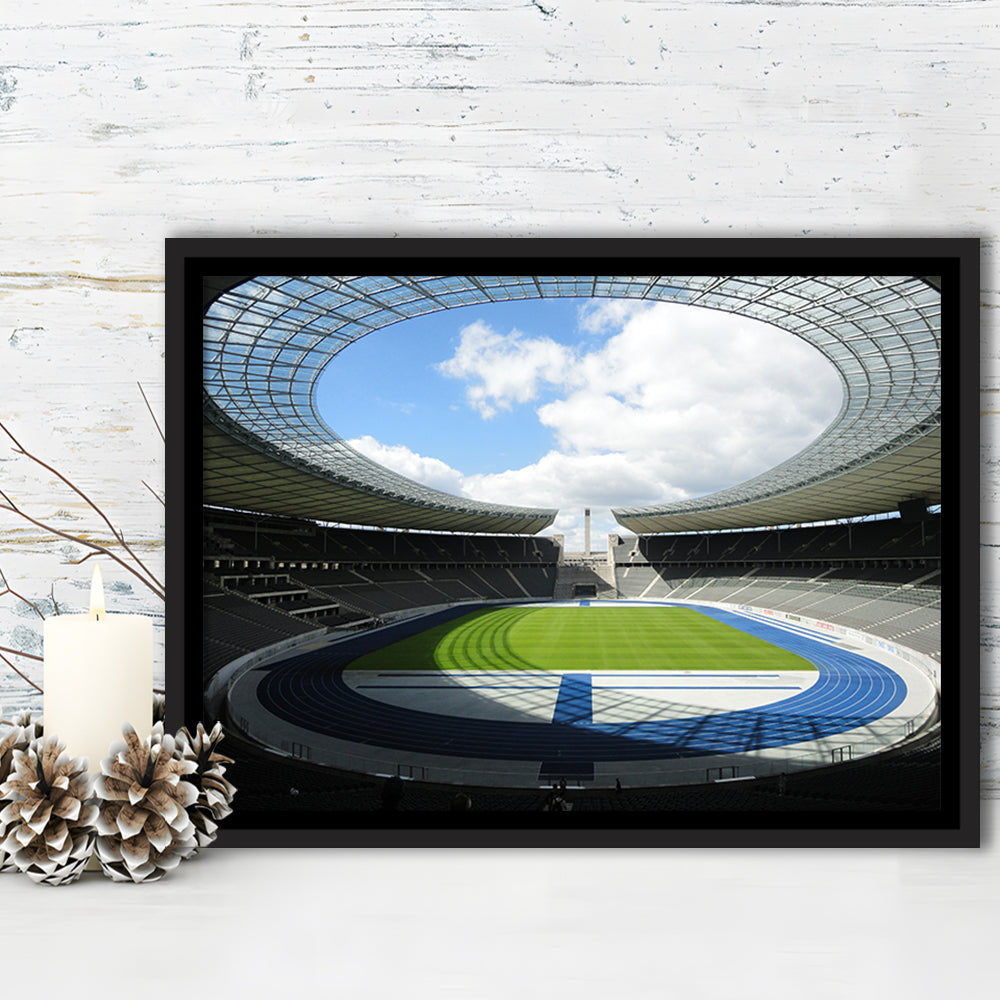 Olympiastadion Stadium in Berlin, Stadium Canvas, Sport Art, Framed Canvas Print Wall Art, Floating Frame