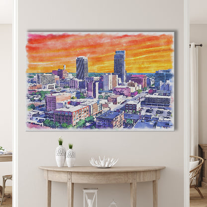 Omaha Painting Watercolor Painting Canvas, Omaha Nebraska, Sport Art, Gifts for him, Canvas Print Wall Art