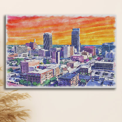 Omaha Painting Watercolor Painting Canvas, Omaha Nebraska, Sport Art, Gifts for him, Canvas Print Wall Art