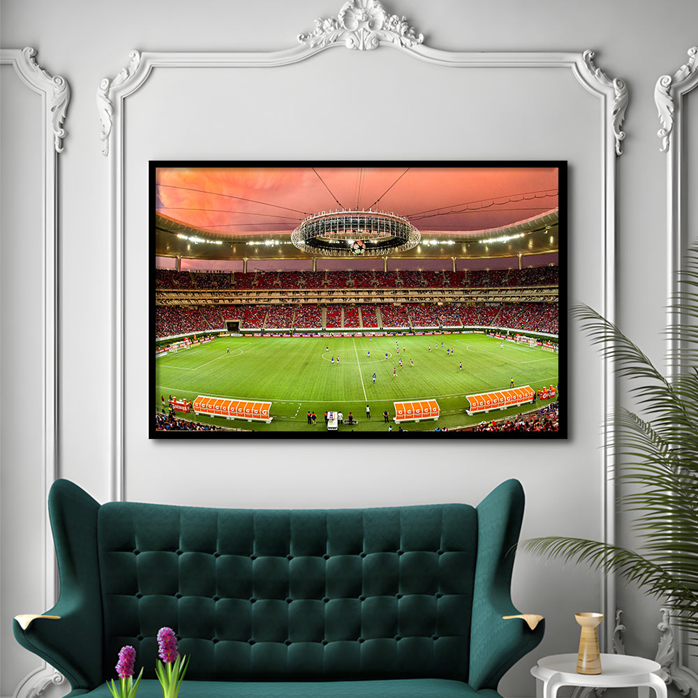 Omnilife Stadium, Stadium Canvas, Sport Art, Gift for him, Framed Art Print Wall Decor, Picture Framed