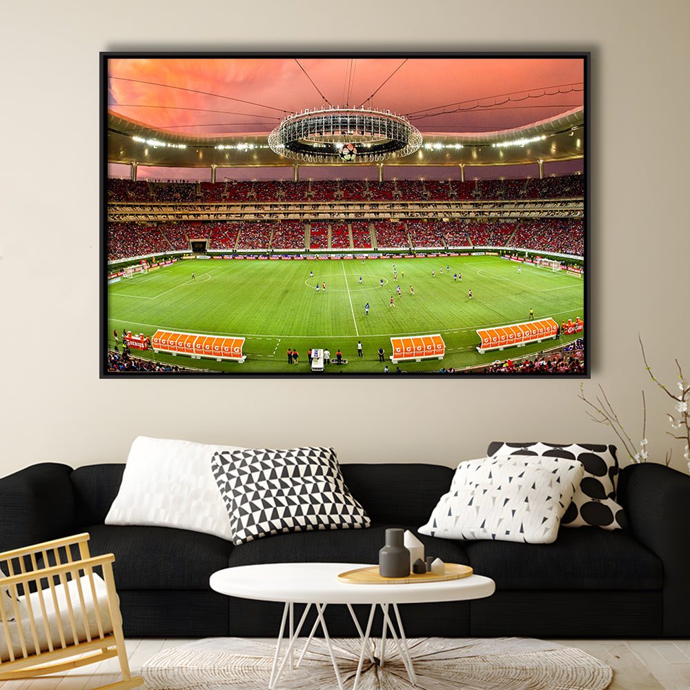Omnilife Stadium, Stadium Canvas, Sport Art, Framed Canvas Print Wall Art, Floating Frame