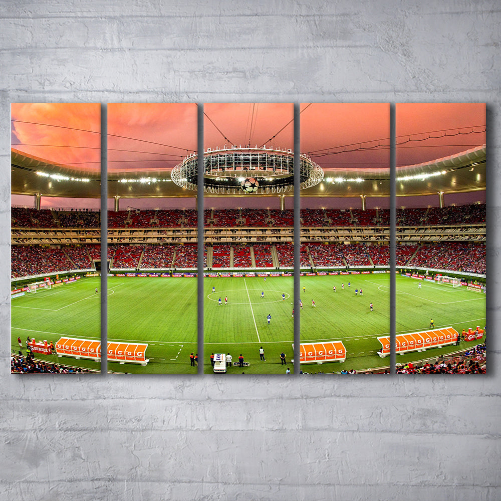 Omnilife Stadium, Stadium Canvas, Sport Art, 5 Panel B, Extra Large Canvas, Canvas Print Wall Art