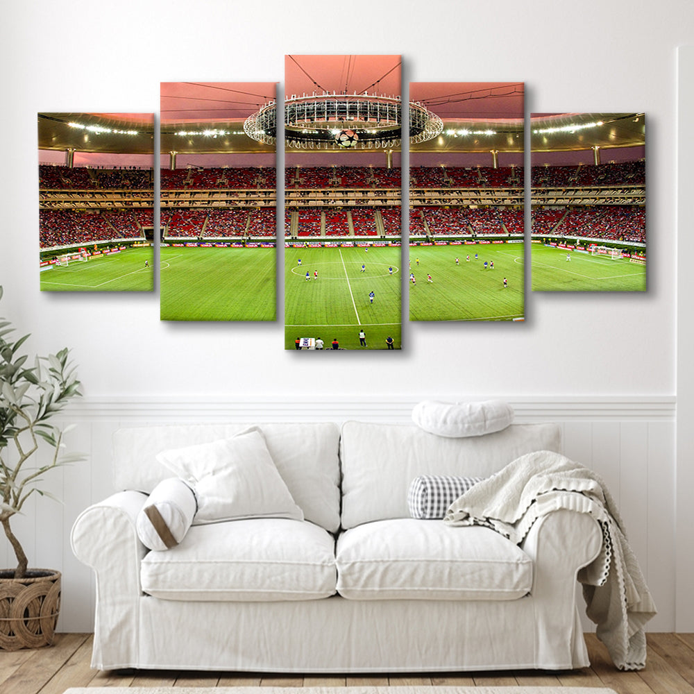 Omnilife Stadium, Stadium Canvas, Sport Art, Gift for him, 5 Panel, Large Canvas, Canvas Print Wall Art
