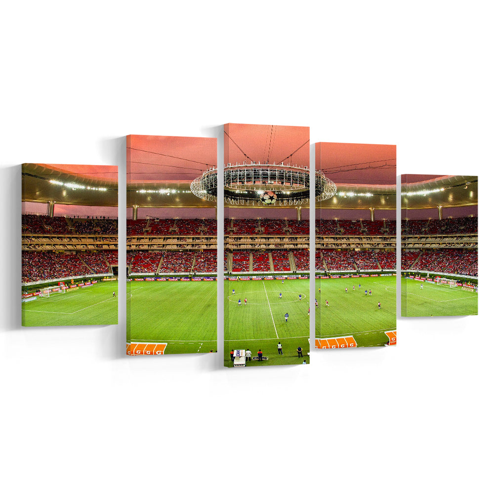 Omnilife Stadium, Stadium Canvas, Sport Art, Gift for him, 5 Panel, Large Canvas, Canvas Print Wall Art