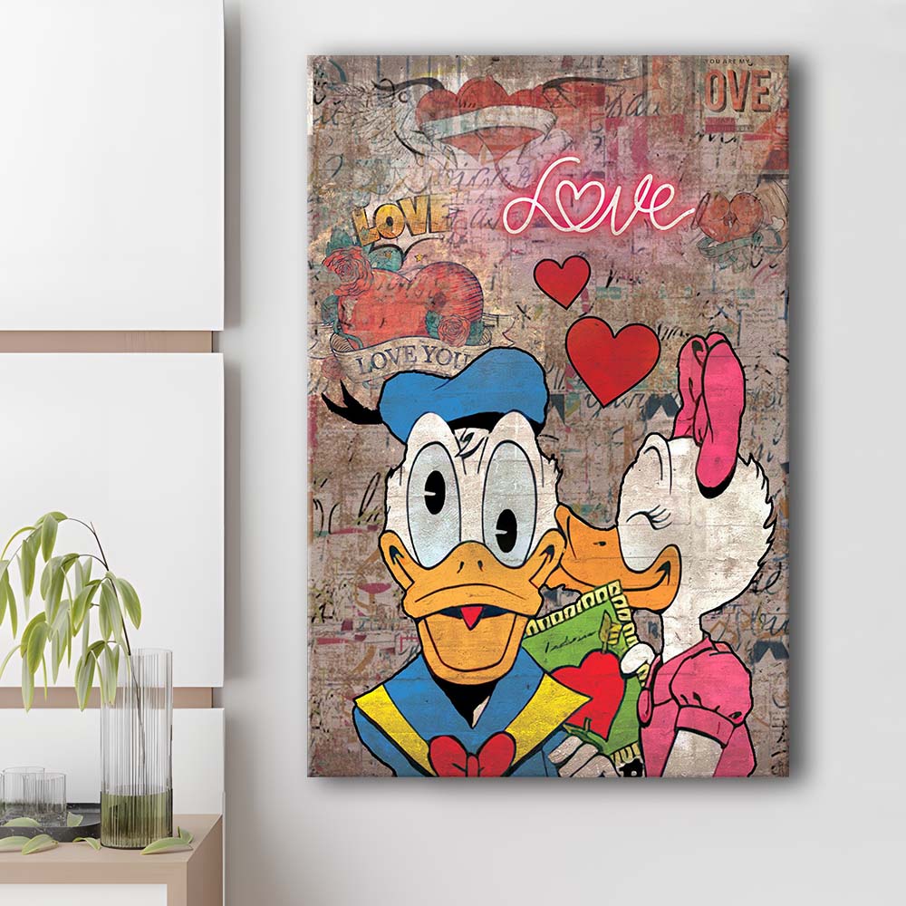 One Love, Neon Sign Effect, Canvas Print, Luxury Wall Art Decor, Modern Art