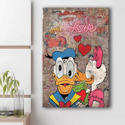 One Love, Neon Sign Effect, Canvas Print, Luxury Wall Art Decor, Modern Art