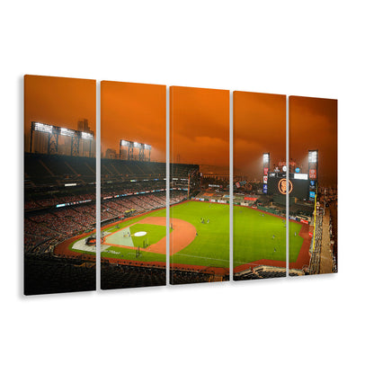 Oracle Park California, Stadium Canvas, Sport Art, 5 Panel B, Extra Large Canvas, Canvas Print Wall Art