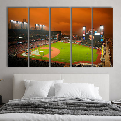 Oracle Park California, Stadium Canvas, Sport Art, 5 Panel B, Extra Large Canvas, Canvas Print Wall Art
