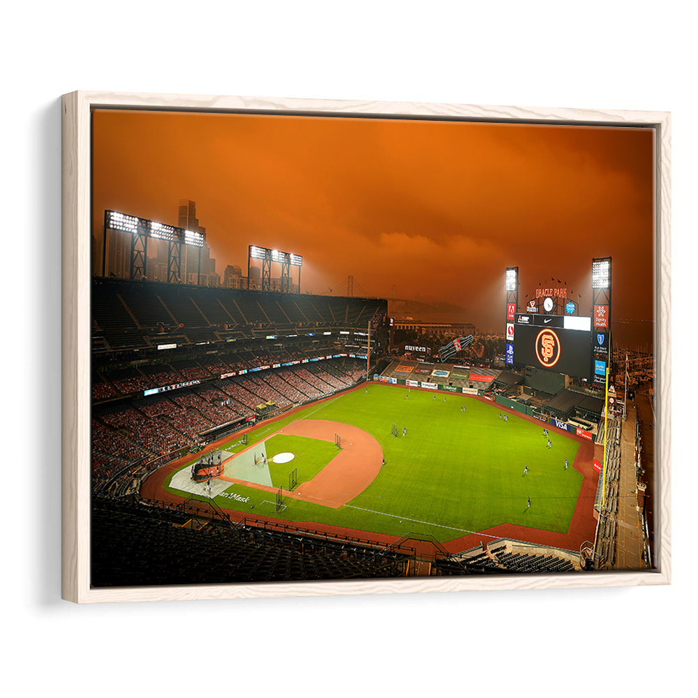 Oracle Park California, Stadium Canvas, Sport Art, Framed Canvas Print Wall Art, Floating Frame