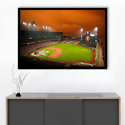 Oracle Park California, Stadium Canvas, Sport Art, Gift for him, Framed Art Print Wall Decor, Picture Framed
