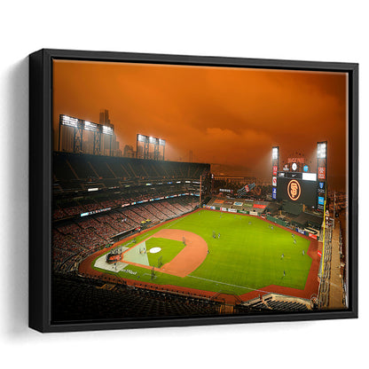 Oracle Park California, Stadium Canvas, Sport Art, Framed Canvas Print Wall Art, Floating Frame