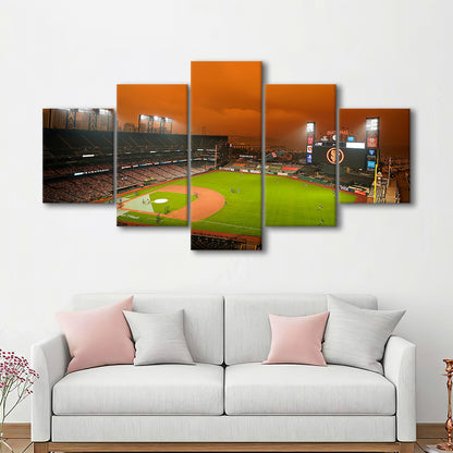 Oracle Park California, Stadium Canvas, Sport Art, Gift for him, 5 Panel, Large Canvas, Canvas Print Wall Art