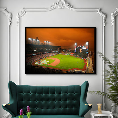 Oracle Park California, Stadium Canvas, Sport Art, Gift for him, Framed Art Print Wall Decor, Picture Framed