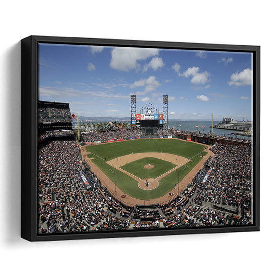 Oracle Park Formerly art Park, Stadium Canvas, Sport Art, Framed Canvas Print Wall Art, Floating Frame