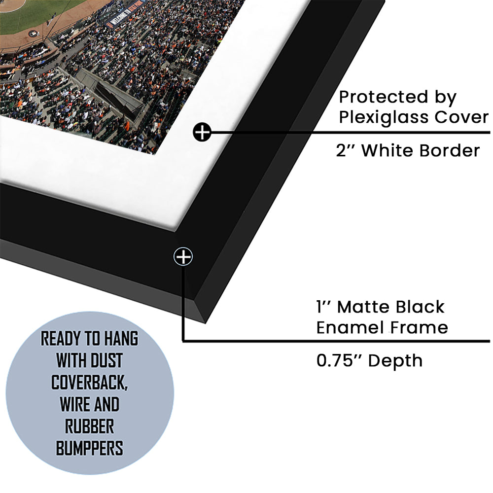 Oracle Park Formerly art Park, Stadium Canvas, Sport Art, Gift for him, White Border Framed Art Print Wall Decor