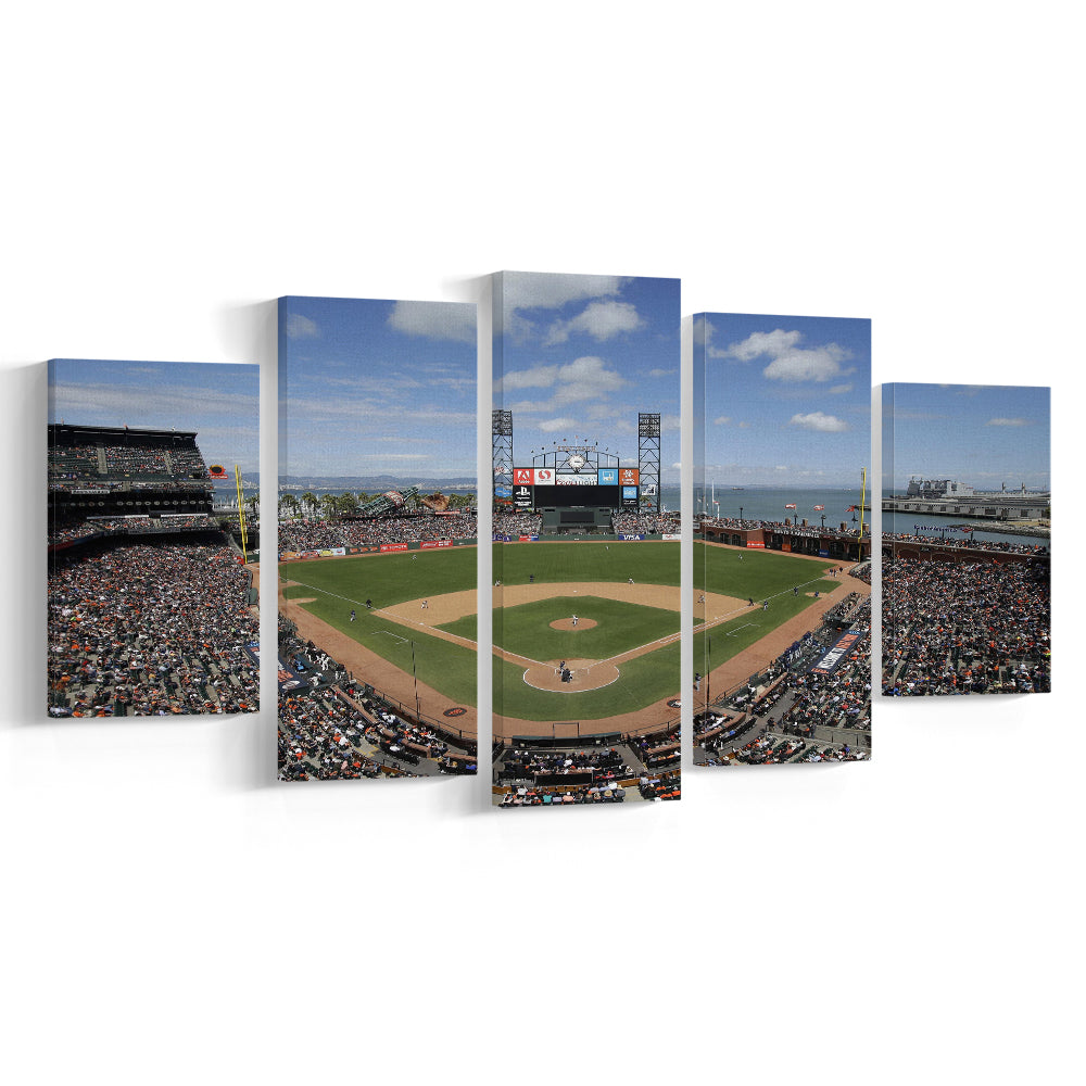 Oracle Park Formerly art Park, Stadium Canvas, Sport Art, Gift for him, 5 Panel, Large Canvas, Canvas Print Wall Art