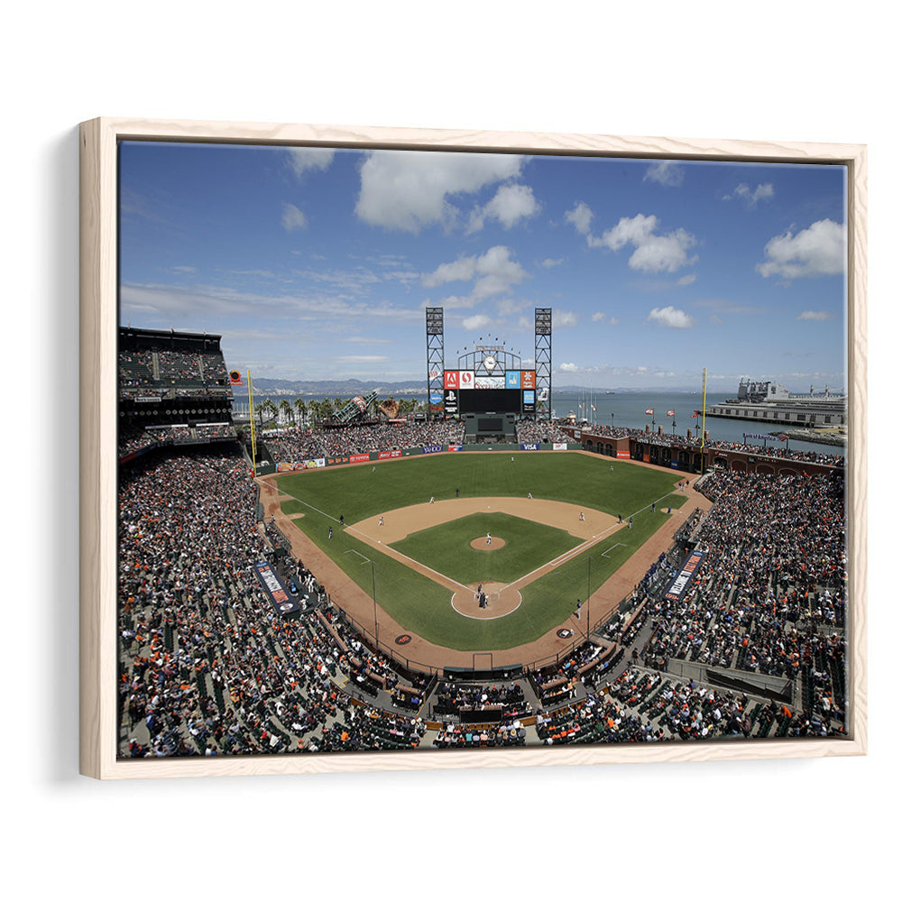 Oracle Park Formerly art Park, Stadium Canvas, Sport Art, Framed Canvas Print Wall Art, Floating Frame